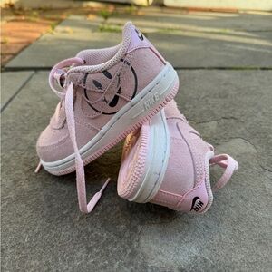 Nike Force 1 Low LV8 TD 'Have A Nike Day’ - Pink suede toddler size 8 girls